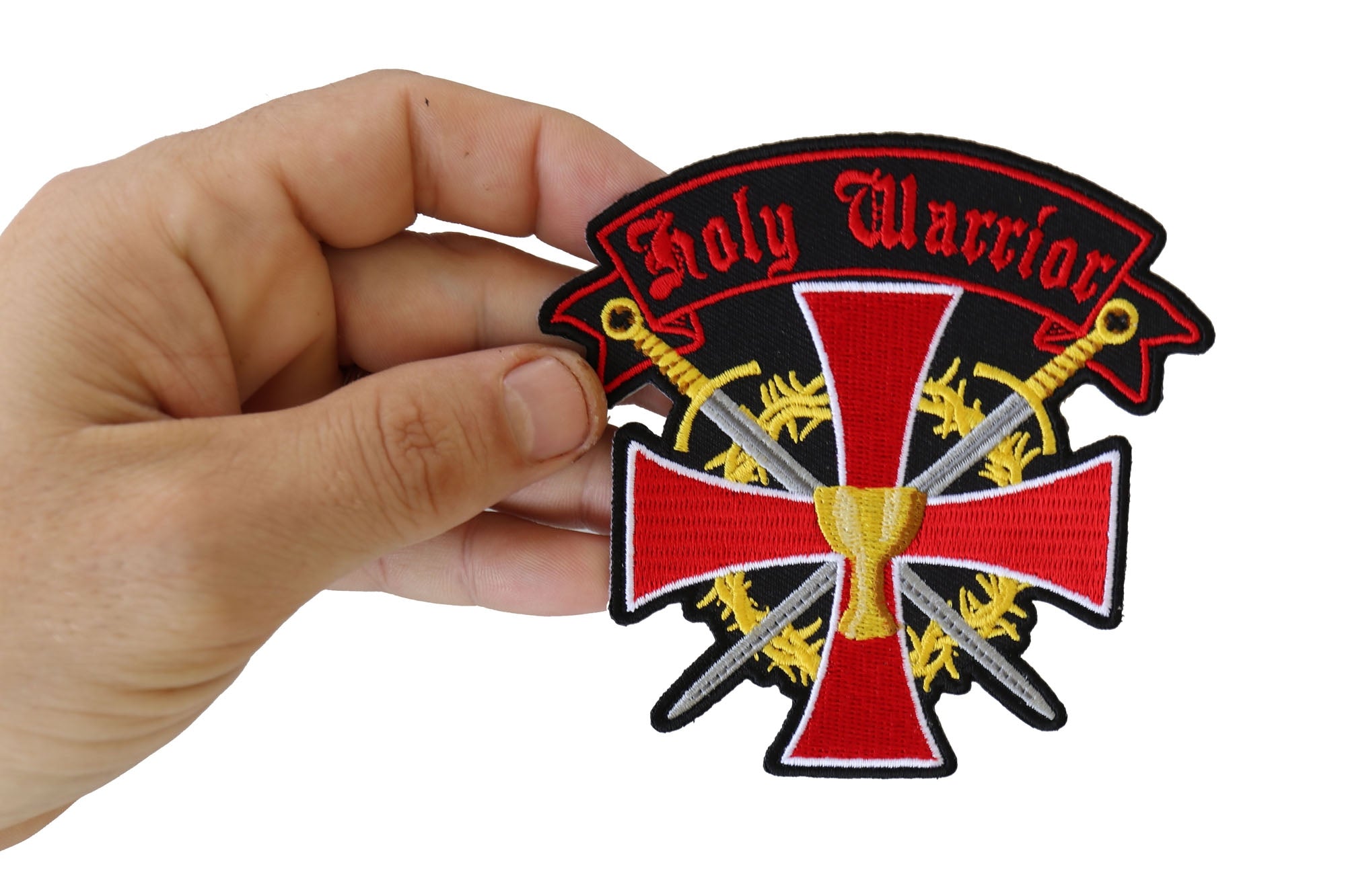Holy Warrior Christian Patch - A Powerful Symbol of Faith and National Pride ( 3 x 2  inches )